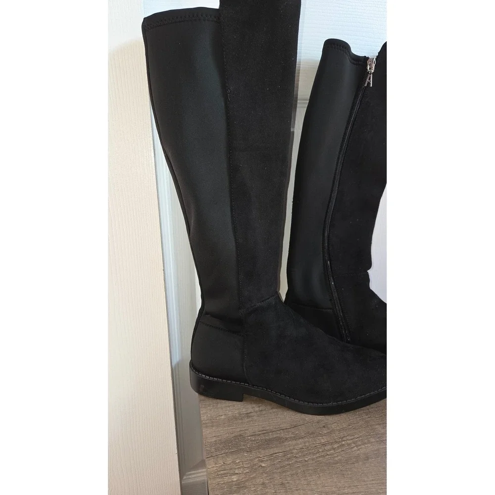 Aerosoles Tierra Womens Black Tall Stretch Knee High Boots A1317 Size 7M